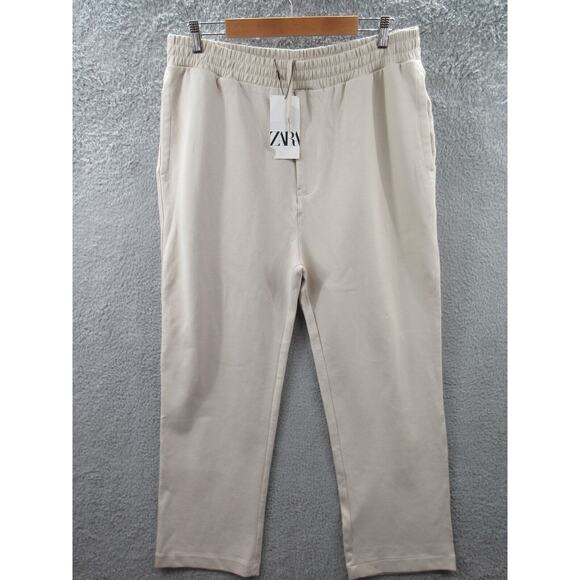 NWT Zara Men's Tan XL Drawstring Joggers Sweatpants w/Pockets 4092/302/251 - Picture 1 of 11